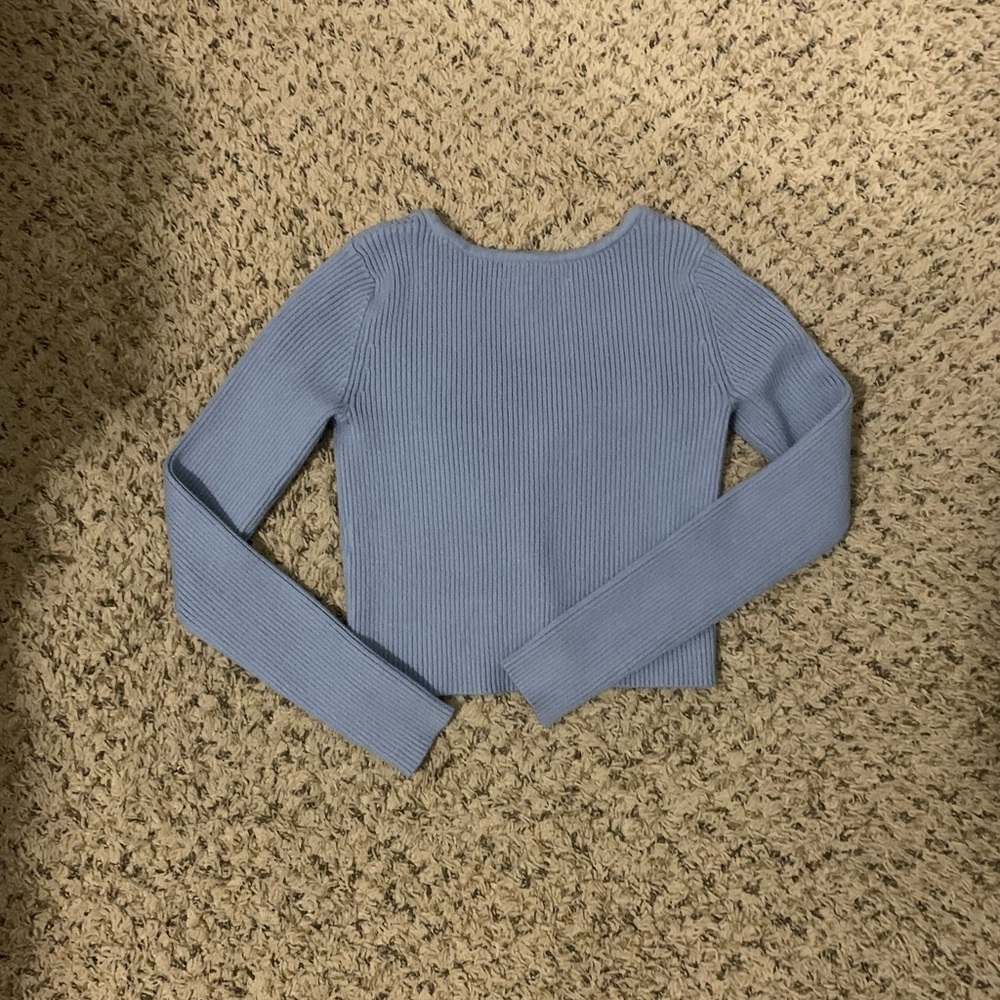 Blue Ribbed Top - Picture 2 of 3